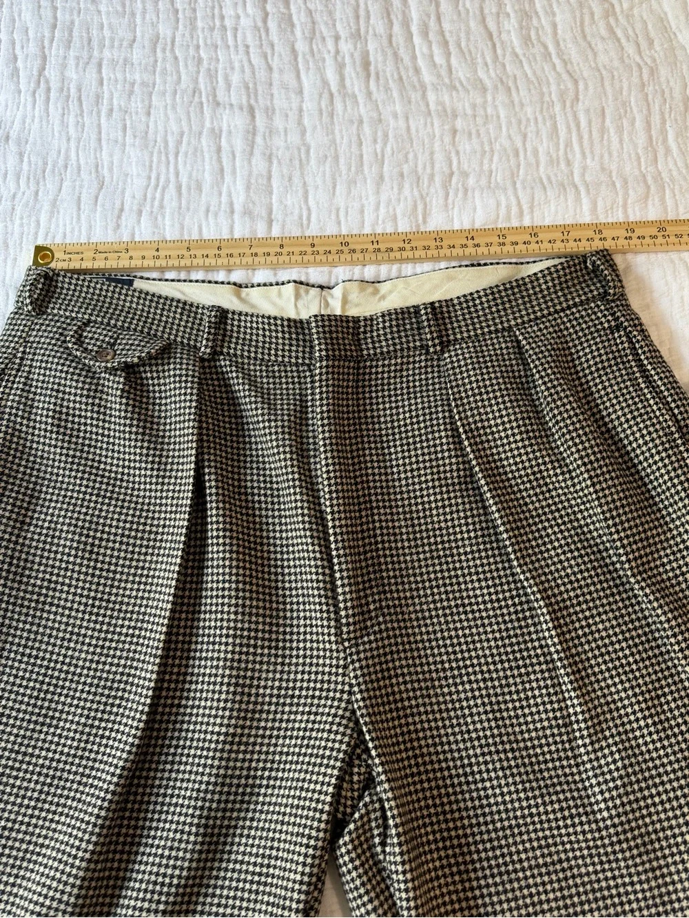 Vintage Ralph Lauren Black and White Houndstooth Dress Pants Office Size 36W